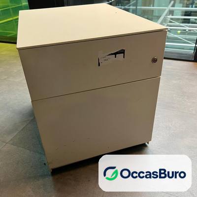 Caisson à roulettes blanc 2 tiroirs dont dossiers suspendus – reconditionné