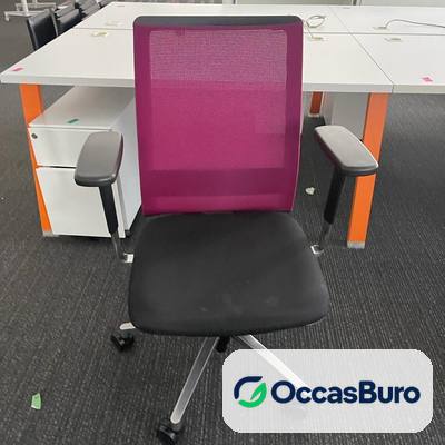 Fauteuil ergonomique reconditionné, résille fuchsia, vert anis ou orange