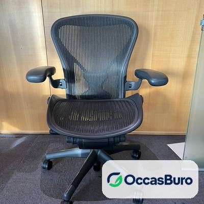 Fauteuil Herman Miller Aeron reconditionné, résille Pellicle noire