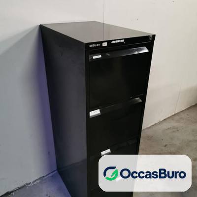 Meuble à dossiers suspendus Bisley noir, 4 tiroirs métal – reconditionné