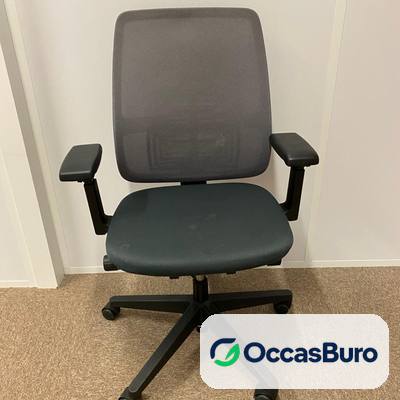 Siège de travail résille grise et assise anthracite – reconditionné