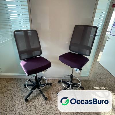 Siège haut Majencia résille grise, assise violette – reconditionné