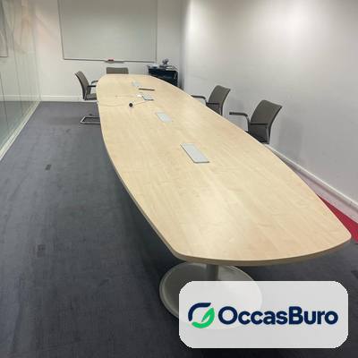 Table de réunion tonneau XXL érable reconditionnée, 14 à 20 places