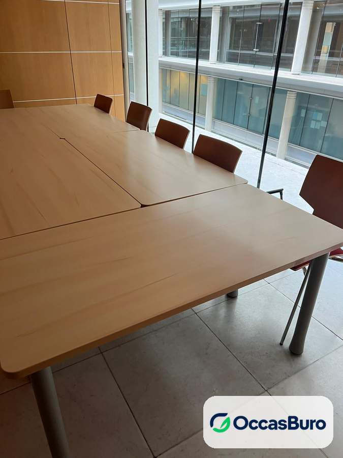 Table modulable hêtre sur pieds gris, à l'unité – reconditionnée