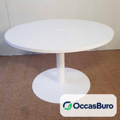 Table ronde tout blanc sur pied tulipe assorti – reconditionnée
